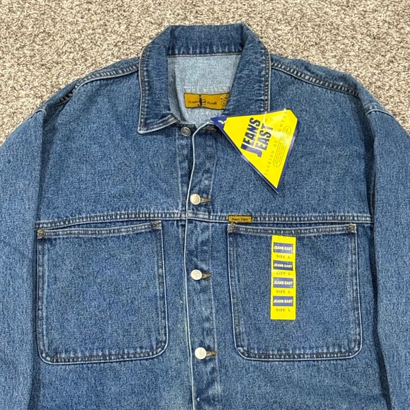 Jeans East Other - VTG 90s Jeans East Denim Chore Coat Jacket Mens Large Retro Hip Hop Workwear NWT